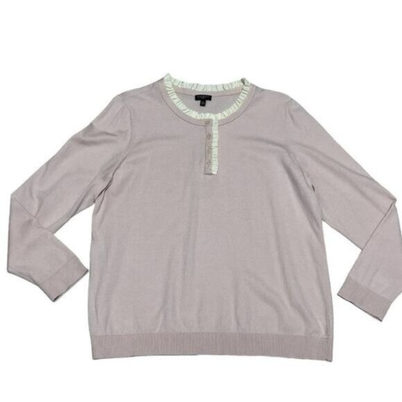 Talbots Trimmed Henley Sweater XLP | Soft Knit Pullover Women’s Plus - Picture 7 of 9